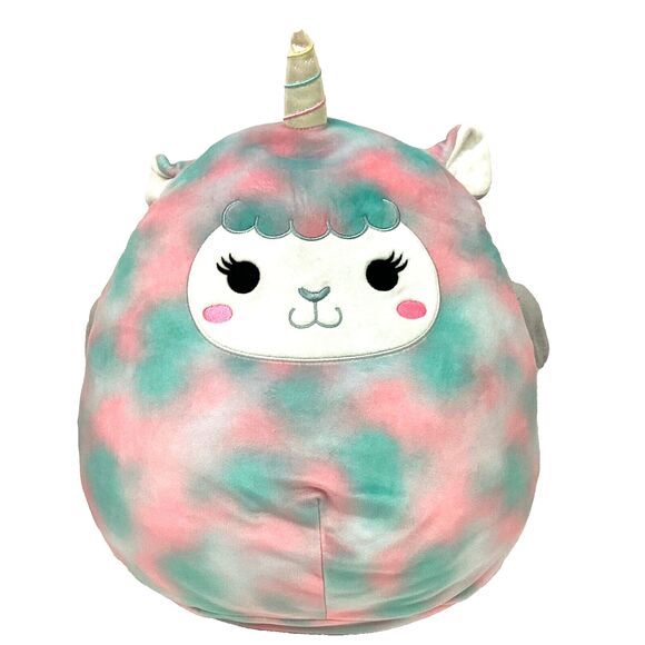 Kellytoy-Squishmallow-Winona Alicorn/Llama -Pastel Pink/Blue Swirled - 14" Plush - Picture 2 of 11